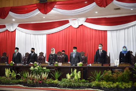 Pimpinan Rapat Paripurna Istimewa 1 DPRD Provinsi Sumsel di Ruang Rapat Paripurna DPRD Provinsi Sumsel, Senin (29/6/2020) siang. FOTO : YUYU RB HUMAS DPRD SUMSEL