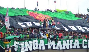Singa Mania supporter Sriwijaya FC berharap Liga 2 2020 tetap dilanjutkan. FOTO : VIRALSUMSEL.COM
