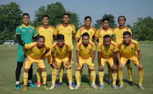 Starting eleven Sriwijaya FC dalam laga uji coba di Yogyakarta. FOTO : VIRALSUMSEL.COM