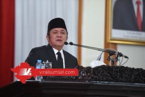 Gubernur Sumsel H Herman Deru sampaikan Raperda pertanggungjawaban pelaksanaan APBD Provinsi Sumsel tahun anggaran 2019 . FOTO :VIRALSUMSEL.COM