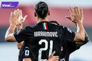 Zlatan Ibrahimovic penyerang AC Milan selebrasi usai cetak gol ke gawang Samdoria. FOTO : IG ACMILAN