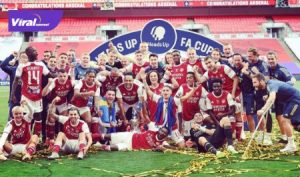 Selebrasi para pemain Arsenal usai meraih gelar juara Piala FA. FOTO : IG ARSENAL