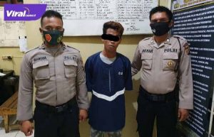 Triono warga Musi Rawas tersangka pengelapan sepeda motor diamankan polisi. FOTO : VIRALSUMSEL.COM