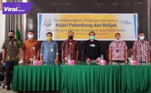 Perjanjian Kejaksaan Negeri Palembang bekerjasama dengan Belijek powered by belido.id. FOTO : VIRALSUMSEL.COM