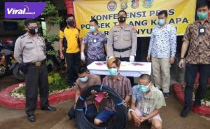 Tiga pelaku pencurian kabel optik diamankan Polsek Talang Kelapa Banyuasin. FOTO : VIRALSUMSEL.COM