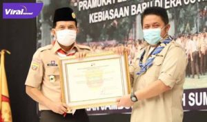 Gubernur Sumsel H Herman Deru hadiri pembukaan Rakerda Kwartir Daerah Gerakan Pramuka Sumsel 2020. FOTO : VIRALSUMSEL.COM