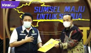 Gubernur Sumsel H. Herman Deru menerima audensi Ketua Umum PPI Sumsel Anis Saggaff dan jajaran. FOTO : VIRALSUMSEL.COM