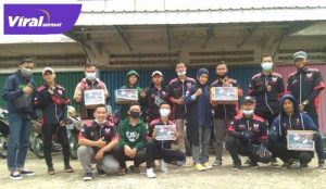 CB Vixion Minimalis Betung usai galang dana untuk korban bencana di Kalsel dan Sulbar. FOTO :VIRALSUMSEL.COM