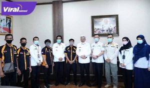 Wakil Gubernur Sumsel H Mawardi Yahya terima audensi AXS Sumsel. FOTO :VIRALSUMSEL.COM