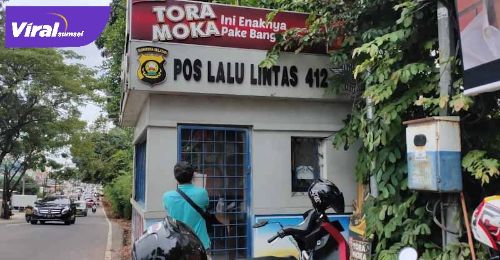 Pos Polantas 412 Simpang Golf di Jalan AKBP Cek Agus, Kelurahan Duku, Kecamatan Ilir Timur (IT) II, Palembang. FOTO : VIRALSUMSEL.COM
