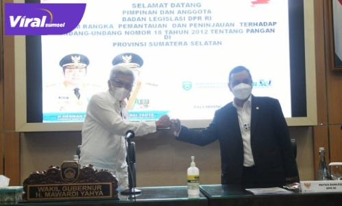 Wakil Gubernur Sumsel H. Mawardi Yahya menerima kunker Pimpinan dan Anggota Badan Legislasi DPR RI. FOTO : VIRALSUMSEL.COM