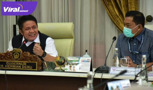 Gubernur Sumsel H Herman Deru bersama Direktorat Koordinasi dan Supervisi KPK Wilayah Wilayah II KPK RI melakukan MCP. FOTO : VIRALSUMSEL.COM