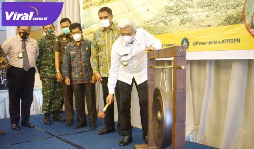 Mawardi Yahya Wakil Gubernur Sumsel buka rakor Gugus Tugas Reforma Agraria. FOTO : VIRALSUMSEL.COM