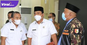 Sekda Muba Apriyadi terima audnesi GP Ansor Sumsel. FOTO : VIRALSUMSEL.COM