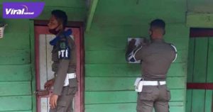 Sat Pol PP Muba menyebar surat edaran larangan tempat hiburan beroperasi selama Ramadhan. FOTO : VIRALSUMSEL.COM