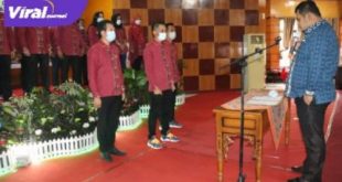 Susana pelantikan Pengurus DPC HIPMI Banyuasin Periode 2020 – 2023. FOTO : VIRALSUMSEL.COM