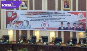Pimpinan DPRD Banyuasin dalam Rapat Paripurna Istimewa Hari Jadi Kabupaten Banyuasin ke-19. FOTO : VIRALSUMSEL.COM