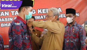 Wakil Bupati Banyuasin H. Slamet Somosentono, SH, hadiri pelantikan PPDI Kecamatan Talang Kelapa Kabupaten Banyuasin. FOTO : VIRALSUMSEL.COM