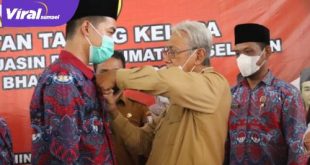 Wakil Bupati Banyuasin H. Slamet Somosentono, SH, hadiri pelantikan PPDI Kecamatan Talang Kelapa Kabupaten Banyuasin. FOTO : VIRALSUMSEL.COM