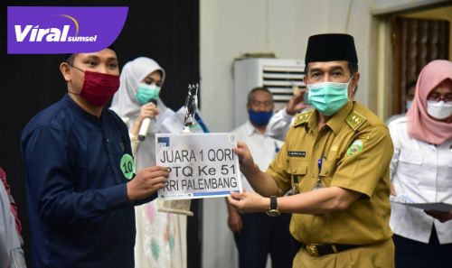 Plh Asisten I Bidang Pemerintahan dan Kesra Pemprov Sumsel H. Ahmad Najib hadiri menutup PTQ, Senin (19/4/2021). FOTO : VIRALSUMSEL.COM