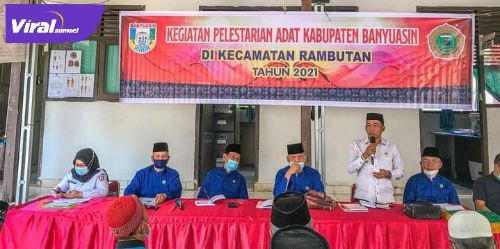 Kegiatan Pelestarian Adat Kabupaten Banyuasin di Kecamatan. Rabu, (21/04/2021). FOTO : VIRALSUMSEL.COM