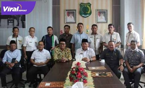 Anggota DPRD Kabupaten Musi Rawas Utara kunker ke Dinas Pendidikan dan Kebudayaan Musi Banyuasin, Senin ( 26/4/2021 ). FOTO : VIRALSUMSEL.COM