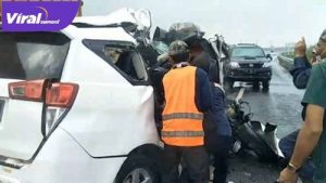 Kecelakaan maut di Jalan Tol Palembang-Kayuagung. FOTO : VIRALSUMSEL.COM