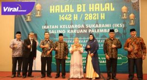 Sekda Muba Drs Apriyadi MSi hadiri Halal Bihalal 1442 H/2021 M IKS Saling Karuan Palembang, Minggu (23/5/2021). Foto : viralsumsel.com