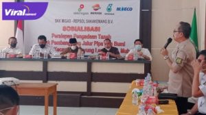 Suasana sosialisasikan pengadaan tanah pembangunan jalur pipa gas Repsol di Muba. Foto : viralsumsel.com