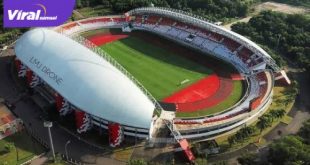Stadion Gelora Sriwijaya Jakabaring tampak dari udara, Foto : ig stvdiums