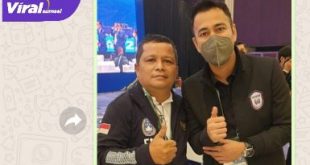 Sekretaris PT SOM Faisal Mursyid bersama Pemilik Rans Cilegon FC, Raffi Ahmad. Foto : viralsumsel.com/ion
