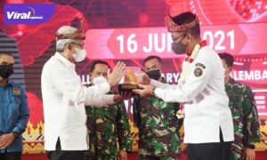 Wakil Gubernur Sumsel H Mawardi Yahya Peluncuran SUMSELPROV-CSIRT di Ballroom Hotel Aryaduta Palembang, Rabu (16/6/2021). Foto : viralsumsel.com/sep
