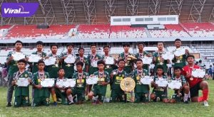 Skuat Martapura FC U-14 selebrasi juara Pra Liga Sriwijaya FC (SFC) U-14 2021di Stadion Gelora Sriwijaya, Minggu (20/6/2021). Foto : viralsumsel.com/ion