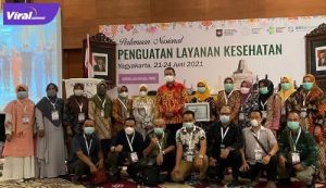 Kepala Dinas Kesehatan Banyuasin DR dr Hj Rini Pratiwi, M Kes dalam Pertemuan Nasional Penguatan Layanan Kesehatan Yogyakarta 21-24 Juni 2021. Foto : viralsumsel.com/lam