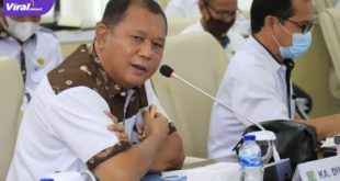 Kepala Dinas Pendidikan dan Kebudayaan Muba, Musni Wijaya SSos MSi dalam rapat persiapan pelaksanaan pembelajaran tatap muka, Kamis (1/7/2021). Foto : viralsumsel.com/devi