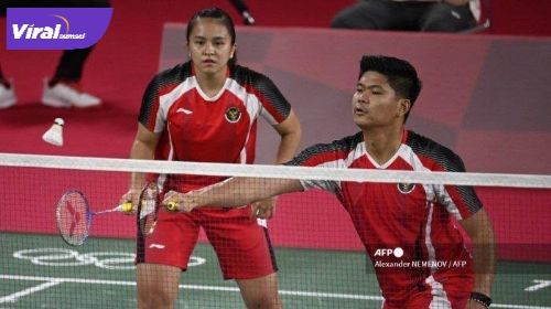 Ganda campuran Indonesia, Praveen Jordan/Melati Daeva Oktavianti menang atas pasangan Australia, Simon Leung Wing Hang/Gronya Somerville 20-22, 21-17, 21-13. Foto : afp