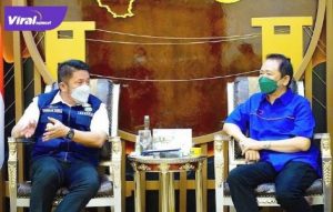 Gubernur Sumsel H.Herman Deru menerima audiensi Rektor UIGM dan rombongan di ruang tamu, Senin (6/9/2021) pagi. Foto : viralsumsel.com/win