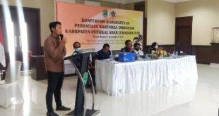 M Anasrul Dwi Nopriansyah SPd I Ketua PWI PALI periode 2021-2024 dalam Konfrensi Konferkab PWI PALI ke III di Guest House Rumah Dinas Bupati PALI, kemarin (7/9/2021). Foto : viralsumsel.com/eko