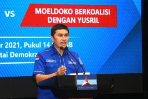 Juru bicara Partai Demokrat, Herzaky Mahendra Putra dalam Konpers, Minggu, (3/10//2021). Foto : ist