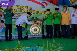 Asisten Bidang Pemerintahan dan Kesra Setda Muba, H Yudi Herzandi MH menghadiri acara Pembukaan Muscab IX PPP Muba, Senin (18/10/2021). Foto : viralsumsel.com/devi