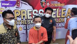 G tersangka pelaku pencurian dihadirkan dalam jumpa pers. Foto : viralsumsel.com/kai