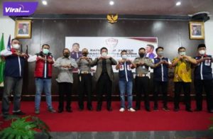 Gubernur Sumsel Herman Deru hadiri Rapat Kerja Daerah ADO Sumatera Sumsel di Hotel Swarna Dwipa, Sabtu (22/1/2022) siang. Foto : viralsumsel.com/adi