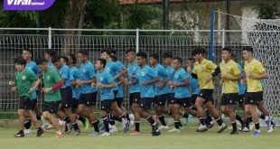 Latihan perdana Timnas Indonesia jelang Fifa Mactd Day di Lapangan Samudra Kuta, Bali, kemarin (20/1/2022). Foto : pssi
