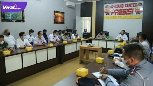 Suasana Rapat kegiatan kesiapan pelaksanaan program KTL-PRO Kota Prabumulih di Aula Mapolres Prabumulih, Rabu (12/1/2021). Foto : viralsumsel.com/mal
