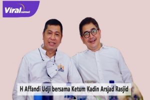 Calon Ketua KADIN SUMSEL Affandi Udji Berfoto Bersama Dengan Ketum KADIN Indonesia. Foto : Viralsumsel/Noto