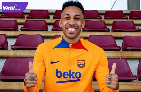 Penyerang baru Barcelona Pierre-Emerick Aubameyang. Foto : ig barcelona