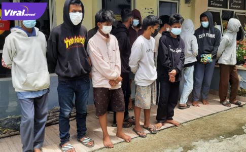 Sejumlah remaja diamankan Jatanras Polda Sumsel. Foto : viralsumsel.com/kai