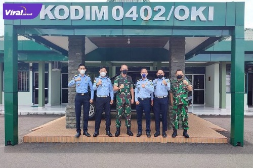 Lapas Kelas II B Kayuagung melakukan kunjungan dengan Komando Distrik Militer 0402 OKI/OI, Selasa (22/2/2022). Foto : viralsumsel.com/fia