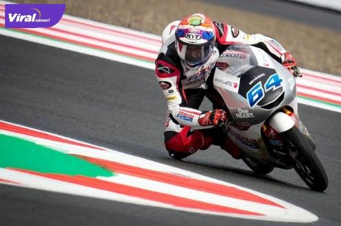 Mario Suryo Aji akan memulai balapan Moto3 Indonesia 202 di sirkuit Mandalika pada barisan paling depan. Foto : MotoGp.com