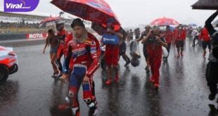 Suasana hujan di Pertamina Mandalika Internasional Street Circuit, Lombok Tengah, Nusa Tenggara Barat, Minggu (20/3/2022). Foto : net